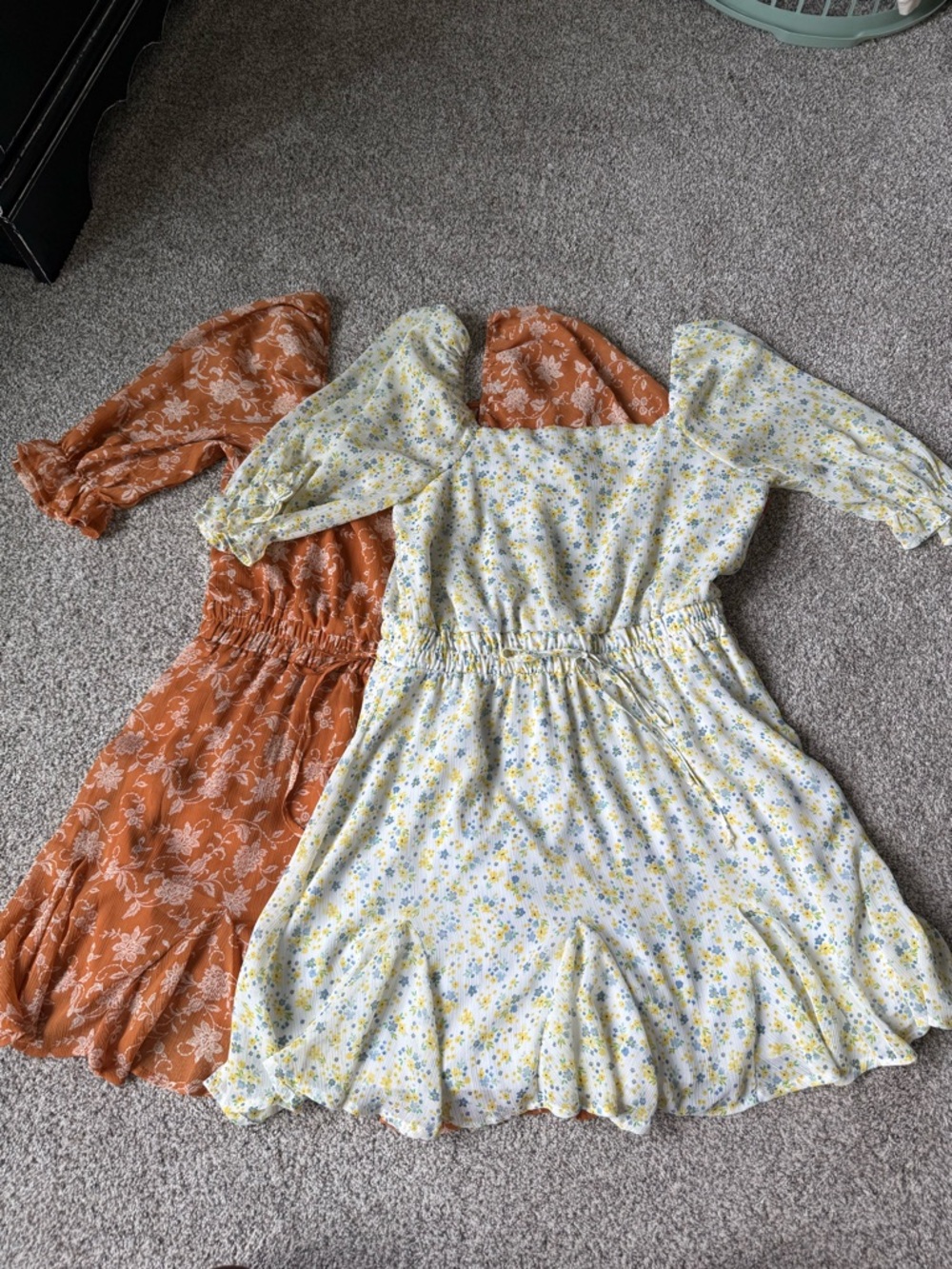 Floral Puff-Sleeve Smocked Waist Dress Bundle - (sold together or separately!)
